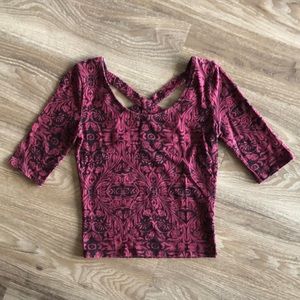 Burgundy Crop Top